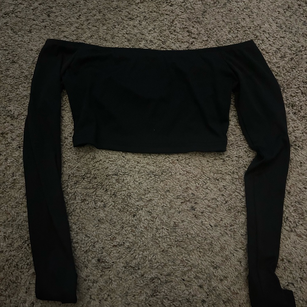 SHEIN Elegant Black Off-Shoulder Top